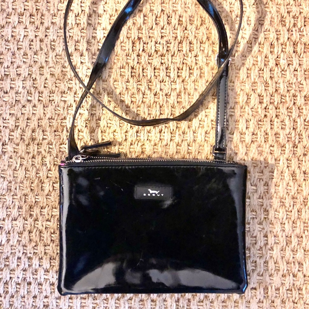 Scout crossbody bag. Black ‘patent’